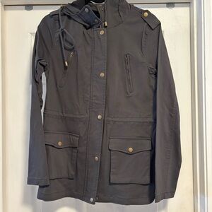 Versatile Hooded Utility Jacket in Charcoal Gray